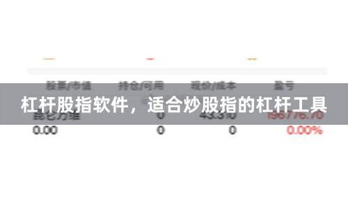 杠杆股指软件，适合炒股指的杠杆工具